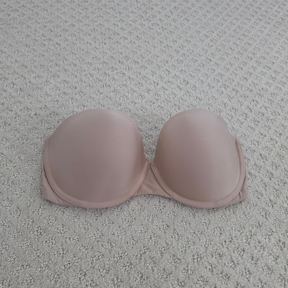 Victoria's Secret Multi-Way Strapless Bra Beige Nude Underwire Padded 34DD